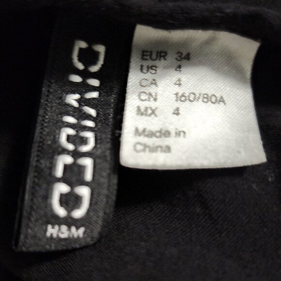 Divided H&M Fit & Flare Black Spaghetti Strap Dress High Low Hem Size 4 - Picture 2 of 4